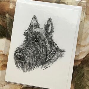 Twelve Scottish Terrier Artist Note Cards
